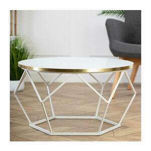 HowHomely Kávésasztal DIAMOND 40x70 cm arany/fehér 10 kép