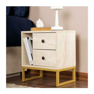 Éjjeliszekrény GLIMMER 50x45, 2 cm bézs/arany 241NRD1410 kép