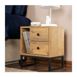 Éjjeliszekrény GLIMMER 50x45, 2 cm fenyő atlantic/fekete 241NRD1413 kép