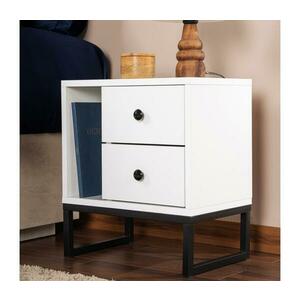 Éjjeliszekrény GLIMMER 50x45, 2 cm fehér/fekete 241NRD1414 kép