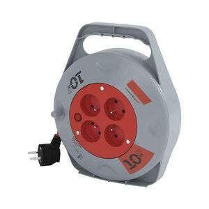 Hosszabbító dob 4 aljzattal 10m szürke/piros P19410N kép