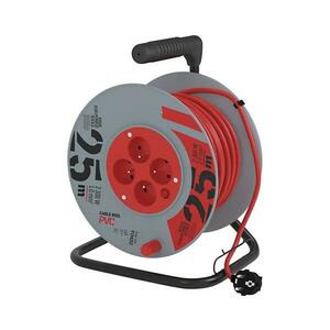 Hosszabbító dob 4 aljzattal 25m szürke/piros P194252 kép