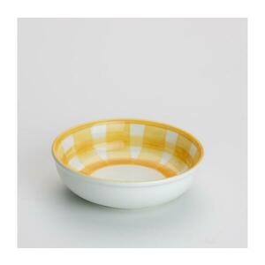 Kerámia befőttes tál 13 cm fehér sárga kép