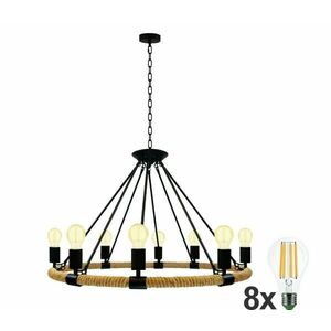 LED Csillár láncon ROPE ARTHUR 8xE27/6W/230V SA0633+8xBG0707 kép