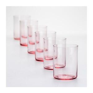 Készlet 6x üveg 200 ml piros átlátszó kép