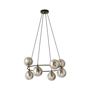 EMIBIG Csillár zsinóron AZURA 8xE14/10W/230V fekete/szürke 1294/8 kép