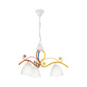 Csillár láncon RETRO 3xE27/60W/230V fehér/színes LM kép