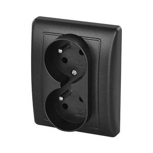 Dupla otthoni aljzat 250V/16A antracit A6001.3 kép