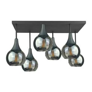 Keter Lighting Felületre szerelhető csillár SOMA 6xE27/60W/230V fekete/füstös fekete 2896 kép