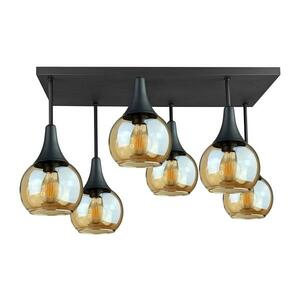 Keter Lighting Felületre szerelhető csillár SOMA 6xE27/60W/230V fekete/füstös bézs 2897 kép