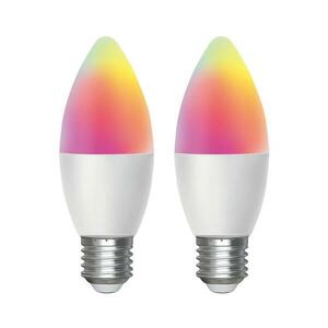 B.V. KÉSZLET 2x LED RGBW Dimmelhető izzó MESH Intelligens C37 E27/6, 5W/230V 2700 kép