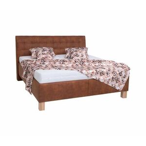 POHODA Kárpitozott ágy matraccal és ágyneműtartóval VIOLET 180x200 cm konyakbarna 8590828932062 kép