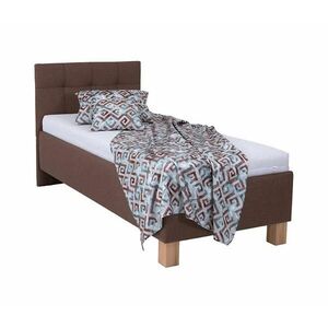 POHODA Kárpitozott ágy MARIA ONE 90x200 cm matraccal és tárolóval, barna 8590828933618 kép