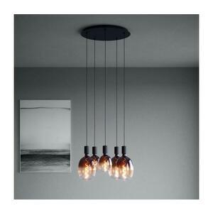 Eglo 390267 - Csillár zsinóron HUEBRO 5xE27/40W/230V fekete 390267 kép