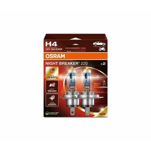 KÉSZLET 2x Osram NIGHT BREAKER H4 P43t 60/55W 12V autóizzó 64193NB220 kép