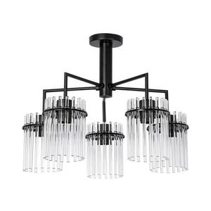 Csillár rúdon 5xE27/60W/230V fekete/átlátszó W kép