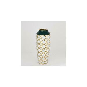 Eurolamp Kerámia váza 31x12, 5 cm fehér/arany/zöld 752 kép