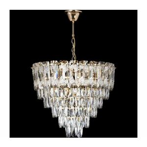 LED csillár láncon 9xE27/60W/230V + 6xLED/6W átm. 50 cm arany W kép