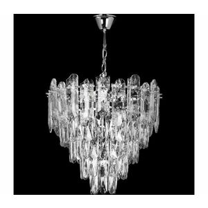 LED csillár láncon – 7× E27 (max. 60 W) / 230 V + 4× LED 6 W, átmérő 40 cm, fényes króm W kép