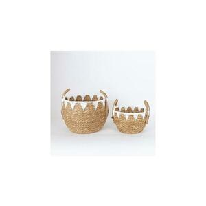Eurolamp KÉSZLET 2x Szalmakosár bézs/fehér 32x16, 5x18/24x23, 5x26 cm 752 kép