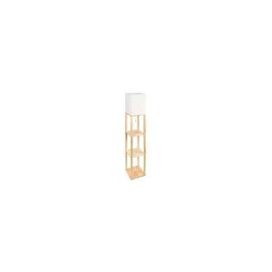 Állólámpa polcokkal 1xE27/60W/230V fehér/barna FLOOR LAMP TEX WOOD kép