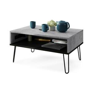 Mazzoni HALIJA konferenciás asztal emelhető lappal, polccal, szürke beton/fekete 5903631915741 kép