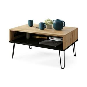 Mazzoni HALIJA konferencia asztal emelhető lappal, polccal, tölgy craft/fekete 5903631915765 kép