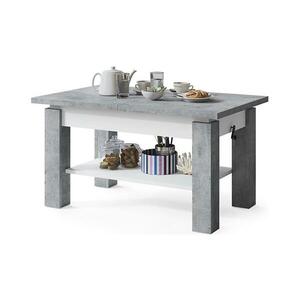 Mazzoni ADONIS szürke beton/fehér kihúzható konferencia/étkezőasztal polccal 5903631914515 kép