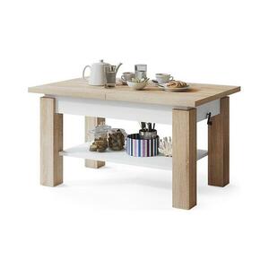 Mazzoni Bővíthető ADONIS konferencia/étkezőasztal Sonoma tölgy/fehér polccal 5903631910685 kép