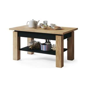 Mazzoni Bővíthető ADONIS konferencia/étkezőasztal, tölgy craft/fekete, polccal 5903631911576 kép