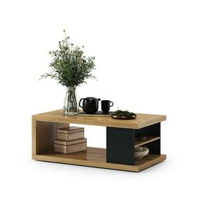 Mazzoni Dohányzóasztal polccal és tárolórésszel LORA artisan tölgy/fekete 5903631914751 kép