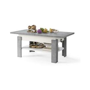 Mazzoni ROY szürke beton/fehér, kihúzható, emelhető asztallapú étkező kép