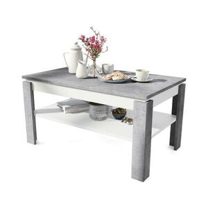 Mazzoni Átalakítható konferenciasztal emelhető lappal és polccal ADEN szürke beton/fehér 5903631914881 kép