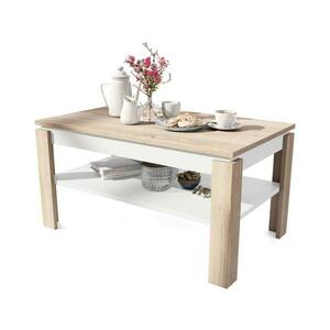 Mazzoni Összecsukható dohányzóasztal felemelhető tetővel polccal ADEN tölgy sonoma/fehér 5903631914898 kép