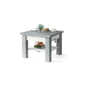 Mazzoni Átalakítható CALEB konferencia/étkezőasztal emelhető lappal, szürke beton/fehér 5903631912009 kép