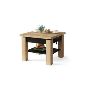 Mazzoni Átalakítható CALEB dohányzó/étkezőasztal emelhető lappal, tölgy craft/fekete 5903631912047 kép