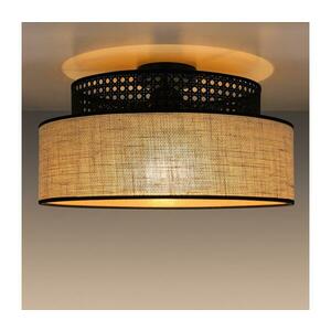 Mennyezeti lámpa BOHO 1xE27/60W/230V átm. 40 cm fekete/rattan 0123 kép