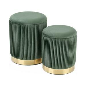 Halmar KÉSZLET 2x Taburet MONTY átm. 36/44 cm zöld/arany V kép