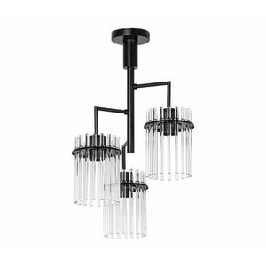 Csillár rúdon 3xE27/60W/230V fekete/átlátszó W kép