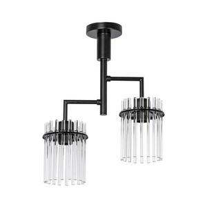 Csillár rúdon 2xE27/60W/230V fekete/átlátszó W kép