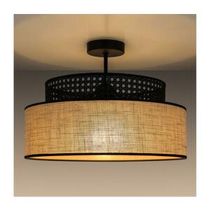 Felületre szerelhető csillár BOHO 1xE27/60W/230V átm. 40 cm fekete/rattan 0647 kép