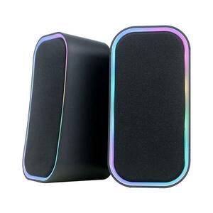USB Hangszóró RGB háttérvilágítással 2x3W/5V fekete OGG135 kép