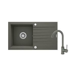 Deante ZQZVT113 ZORBA 76x44 cm gránit mosogató + csaptelep antracit ZQZVT113 kép