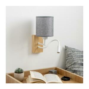 Brilagi - LED Fali lámpa NUBILA WOOD 1xE27/25W/230V + LED/3W tölgy/szürke BG1565+BG1582 kép