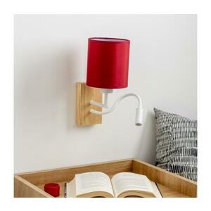 Brilagi-LED Fali lámpa NUBILA WOOD 1xE27/25W/230V+LED/3W tölgy/Pompeiai piros BG1565+BG1579 kép