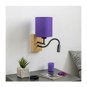 Brilagi - LED Fali lámpa NUBILA WOOD 1xE27/25W/230V + LED/3W tölgy/lila BG1564+BG1580 kép
