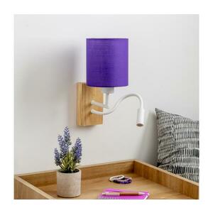 Brilagi - LED Fali lámpa NUBILA WOOD 1xE27/25W/230V + LED/3W tölgy/lila BG1565+BG1580 kép