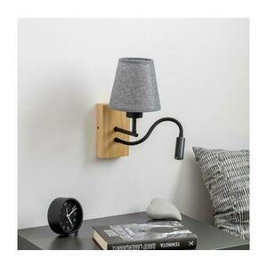 Brilagi - LED Fali lámpa NUBILA WOOD 1xE27/25W/230V + LED/3W tölgy/szürke BG1564+BG1569 kép