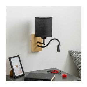 Brilagi - LED Fali lámpa NUBILA WOOD 1xE27/25W/230V + LED/3W tölgy/fekete BG1564+BG1581 kép