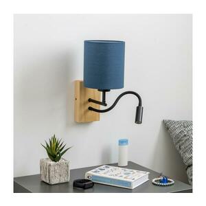 Brilagi - LED Fali lámpa NUBILA WOOD 1xE27/25W/230V+ LED/3W tölgy/sötét kék BG1564+BG1575 kép